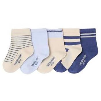 Baby Comfort Socks Set – 5 Pair, Blue Basics by VertbauDet, UK00/2