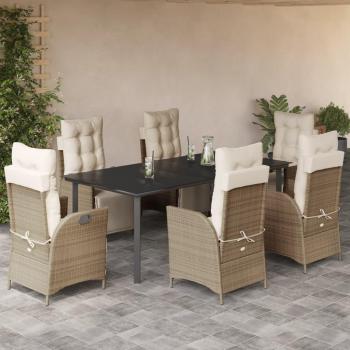 7-Piece Garden Dining Set with Cushions