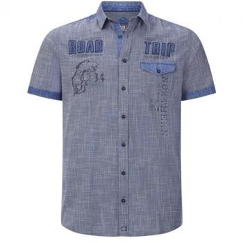 Jeanshemd JAN VANDERSTORM Kurzarmhemd NATTFARI Gr. XL, blau, Herren