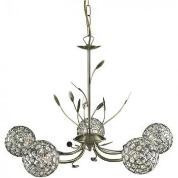Searchlight Lighting Bellis 5-Light Multi Arm Ceiling Pendant Antique Brass