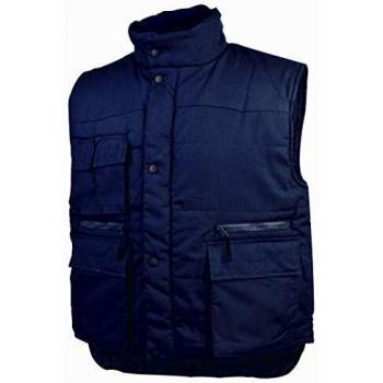 Chaleco deltaplus multibolsillos con cremallera cintura elastica color azul naranja talla xxl