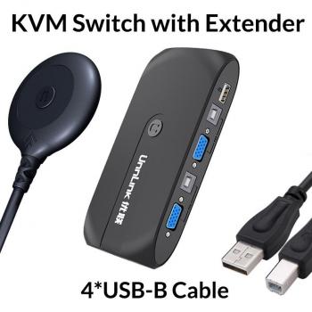 Switch VGA KVM 4 Puertos USB para Ordenador