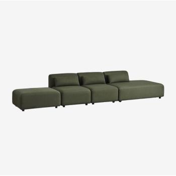 Sklum Set de canapé 3 pièces, méridienne droite, pouf Fogler