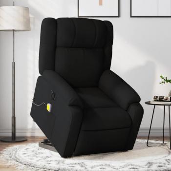 Fauteuil inclinable et massant en tissu noir pour salon ou salle de séjour