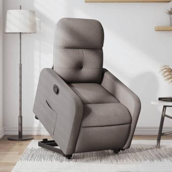VidaXL Sillón reclinable elevable tela gris taupe
