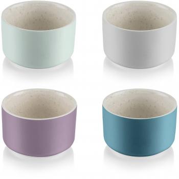 Swan Palette Stoneware Dishes – Assorted Pastels, 4 Count