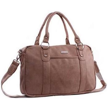 Kinderzimmer-Wickeltasche Kidzroom Vision of Love 030-8093-2 – Beige PU Leather, Nietenverkleidung