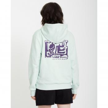 Volcom Flowish Hoodie for Women, Cloud Blue, Extra Small