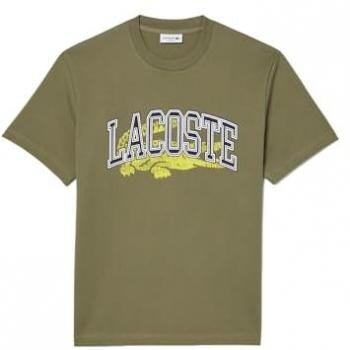 Camiseta Lacoste clásica de algodón, manga corta, color caqui, talla XXL