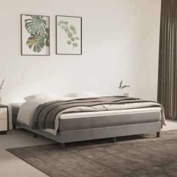Cadre de lit en velours gris clair 180x200 cm