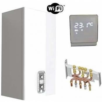 URBIA Nox Caldaia 24KW – Sistema di Presa, Schienale, Termostato Wi‑Fi – Colore Bianco