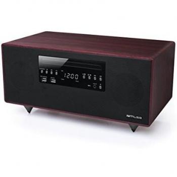 Muse M‑690  DWTC Hochwertiger Bluetooth‑Lautsprecher – FM‑Radio & CD, braunes Holz