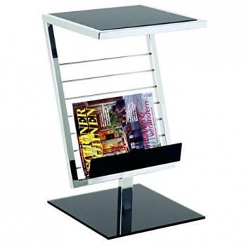 Table d’appoint en tube d’acier coloris noir, dimensions L36 × P30 × H60 cm – PEGANE