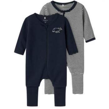 Name It Schlafoverall »NBNNIGHTSUIT 2P ZIP FF Y/D CORE 2 NOOS«, (Packung, 2 tlg.)
