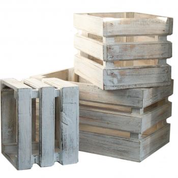 3-Piece Whitewashed Fruit Box Set