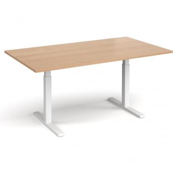 Elev8 Touch Boardroom Furniture with White Frame and Beech Top