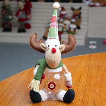 Festive Candy Jar with Santa and Elk
