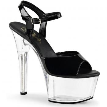 Damen-Sandale Pleaser ASPIRE‑609, schwarz transparent, EU 37