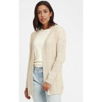 OXMO OXClea Grobstrick‑Cardigan – Damen – Größe XS – Strukturmuster – Grau (Oyster)