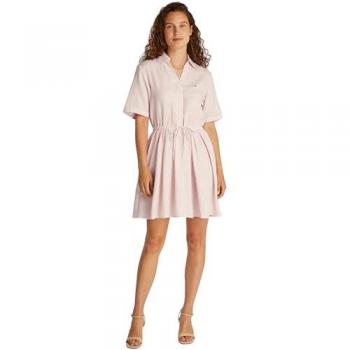 Tommy Hilfiger Rosa Leinen-Hemdkleid – Regular Fit, Modell WW0WW44672
