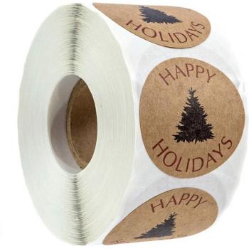 Joyful Holidays Pine Print Labels