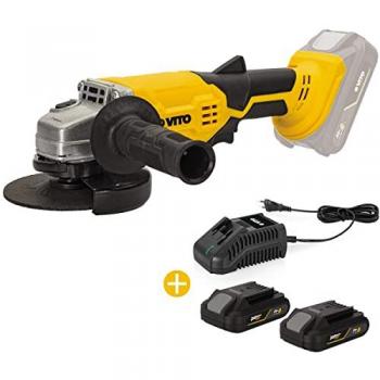 Meuleuse d’Angle 115 mm VITO 20 V avec 2 Batteries Lithium 2 Ah et Chargeur Rapide