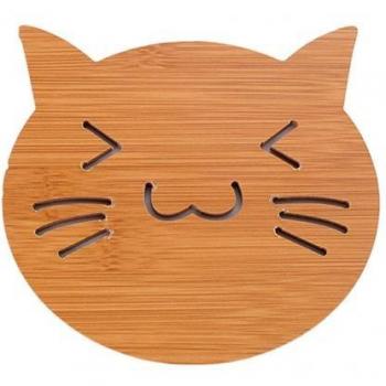 Almohadilla de mesa de bambú con estampado de gatos