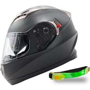 NatHut NH008 Casque de Moto intégraux avec Extra Léger pour Femmes et Hommes, Double Visière Protection Anti
