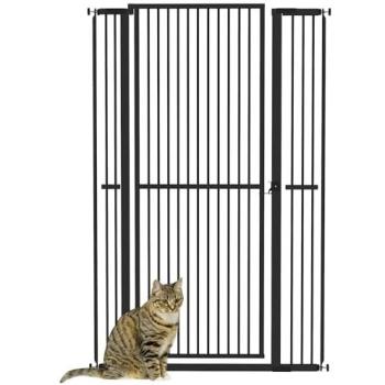 Barrera PawHut “Escalera Segura” – 77-104 cm, 2 Extensiones Incluidas