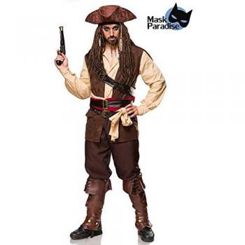 Mask Paradise Halloween Kostüm Captain of the Caribbean Größe M braun/beige