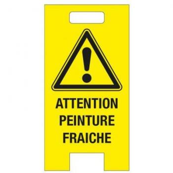 Chevalet en PP alvéolaire Attention peinture fraîche