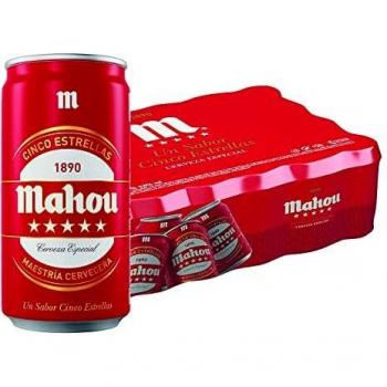 Mahou 5 Estrellas Cerveza 24 Latas 25 cl 5,5% Vol
