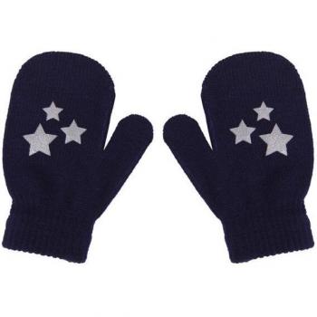 Soft Knitting Kids' Mittens with Dot and Star Design