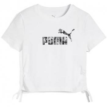 Puma Niño 685613-02: Camiseta Anudada en Blanco con Logo Animal