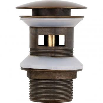 Desagüe de Lavabo con Tapón de Acero Inoxidable y Escurridor Ranurado