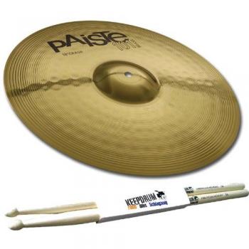 Paiste 101 Brass 18 Crash Ride Becken mit Sticks (Perkussion)