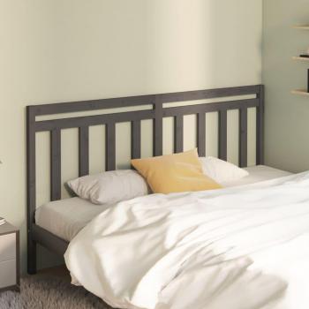 Solid Wood Pine Bed Headboard Grey 206x4x100 cm vidaXL