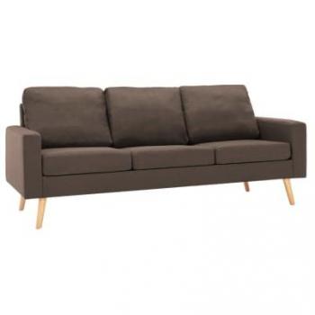 Braunes Stoffsofa, 3-teiliges Set