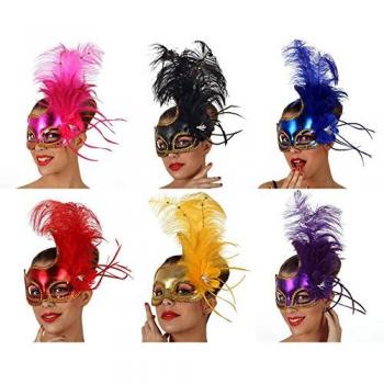 Antifaz Elegancia Veneciana con Plumas 6 Estilos