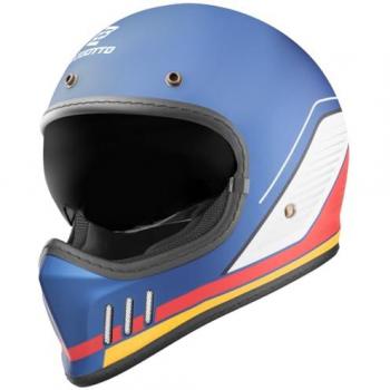 Cascos Bogotto FF980 EX‑R Caferacer XL: Azul, Rojo y Blanco