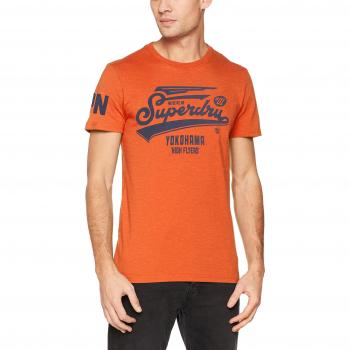 Superdry Herren T-Shirt Retro High Flyers Tee, Orange, Small