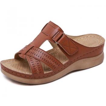 Zapatos de playa ortopédicos para damas, sandalias de plataforma, color marrón, talla 36
