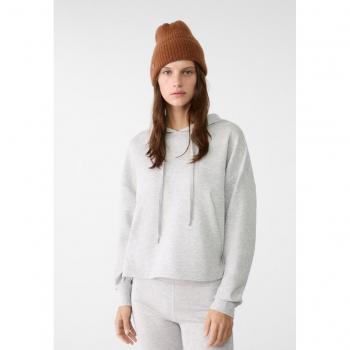 Stradivarius Grau-Melange Hoodie, Oversized, S