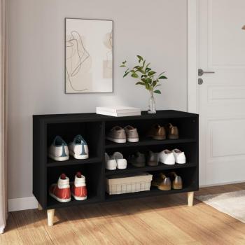 Zapatero de Entrada 5 Compartimentos Madera Negra 60x102x36 cm