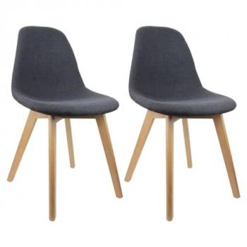 Lot de 2 Chaises Scandinaves Noires MEDYNA
