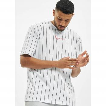 Short T‑shirt Karl Kani Signature Pinstripe Blanc Petite Taille L