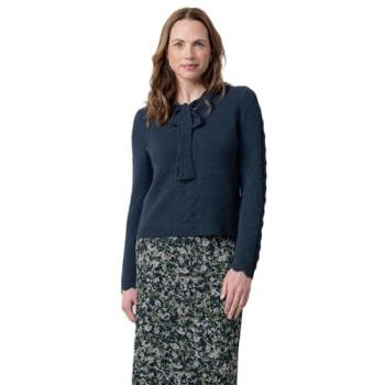 Blended Yarn Navy Tie Neck Sweater – Lily & Me Elise (Size 8)