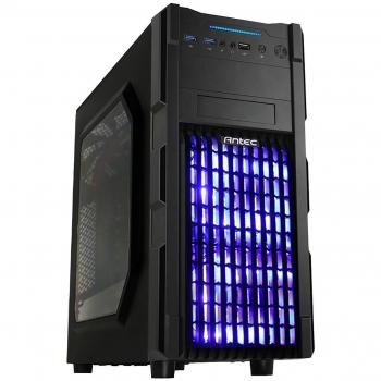 Antec GX‑200 Gaming Mid Tower with Vented Faceplate and Blue LED Fan