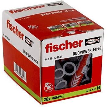 Fischer Duopower Nylon Wall Plugs 14 x 70 mm (Pack of 20)