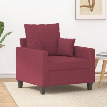 Silla de tela de 60 cm de ancho en tono rojo vino